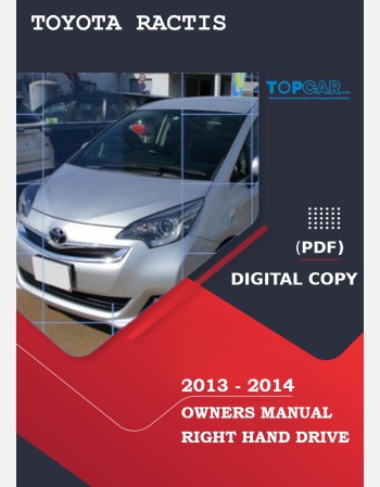 toyota ractis 2013-2014 owners manual in english